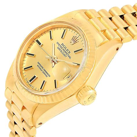 rolex ladies 14k gold watch